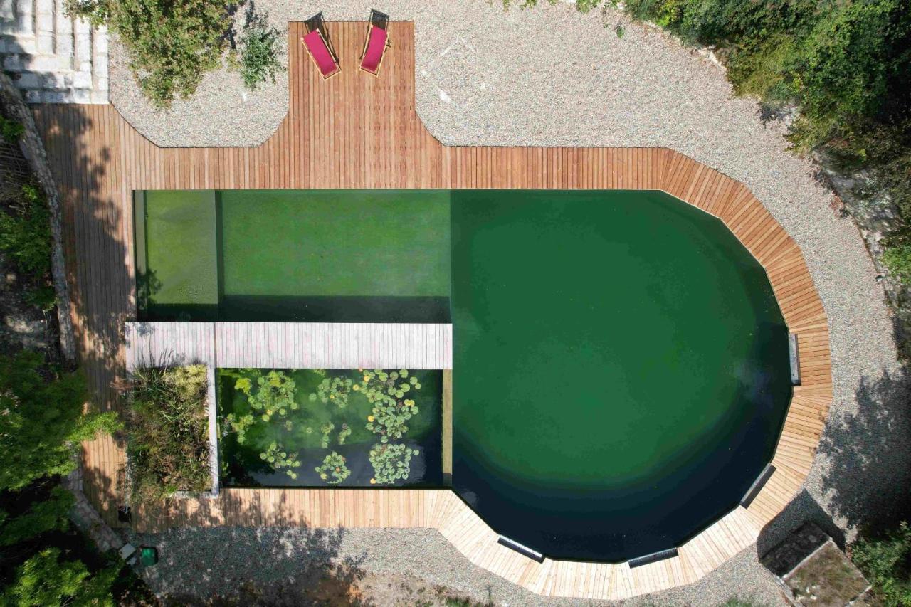 Maison Terre Les Cabanes De Fallot - Sauna Bain-Froid Piscine Naturelle L'isle-Bouzon Exterior foto